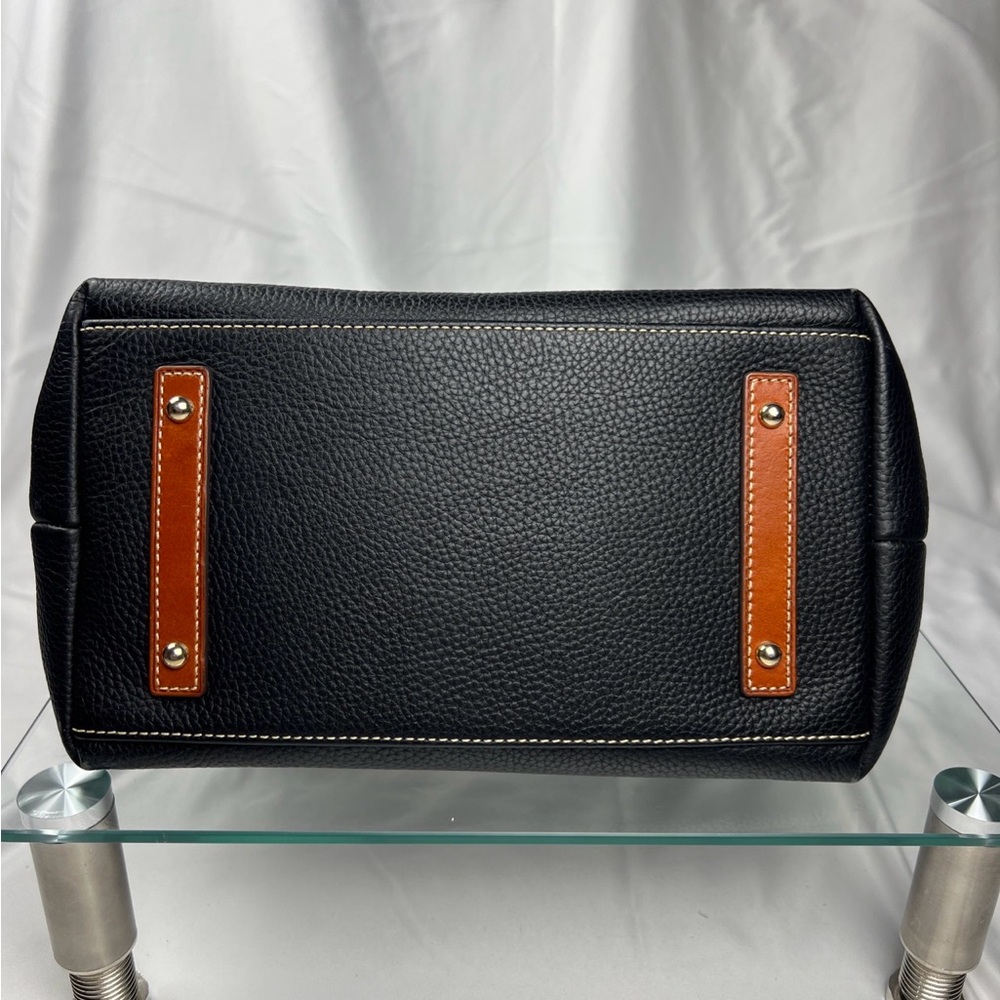 Dooney & Bourke Pebble Grain Leather Satchel Black Brown Bag Purse - Picture 6 of 14